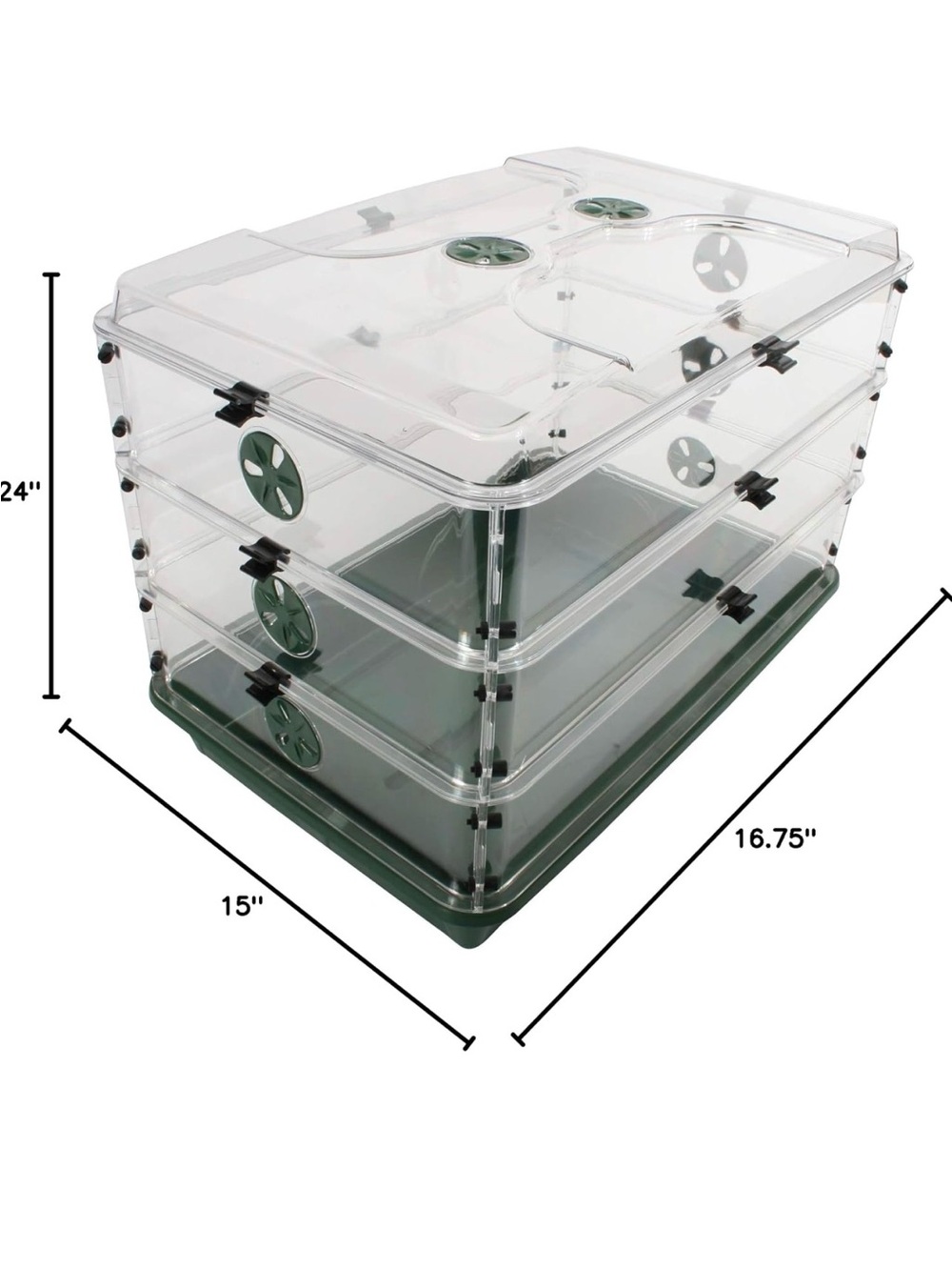 3-Tier Clear Seed Propagation Green-Base Starter Tray